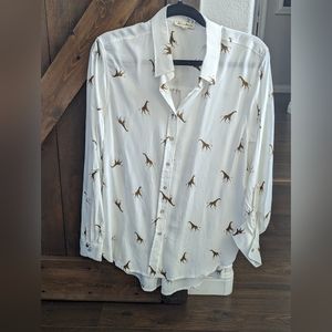 Gorgeous Vintage Style Print Blouse